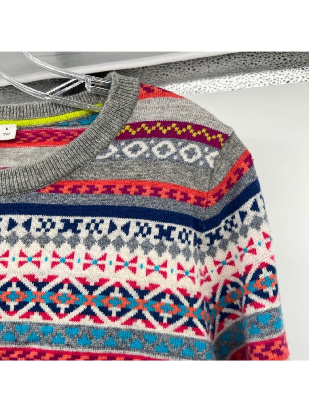 Gap Womens Striped Wool Blend Pullover Sweater Long Sleeve Gray/Multi Small - Picture 4 of 9